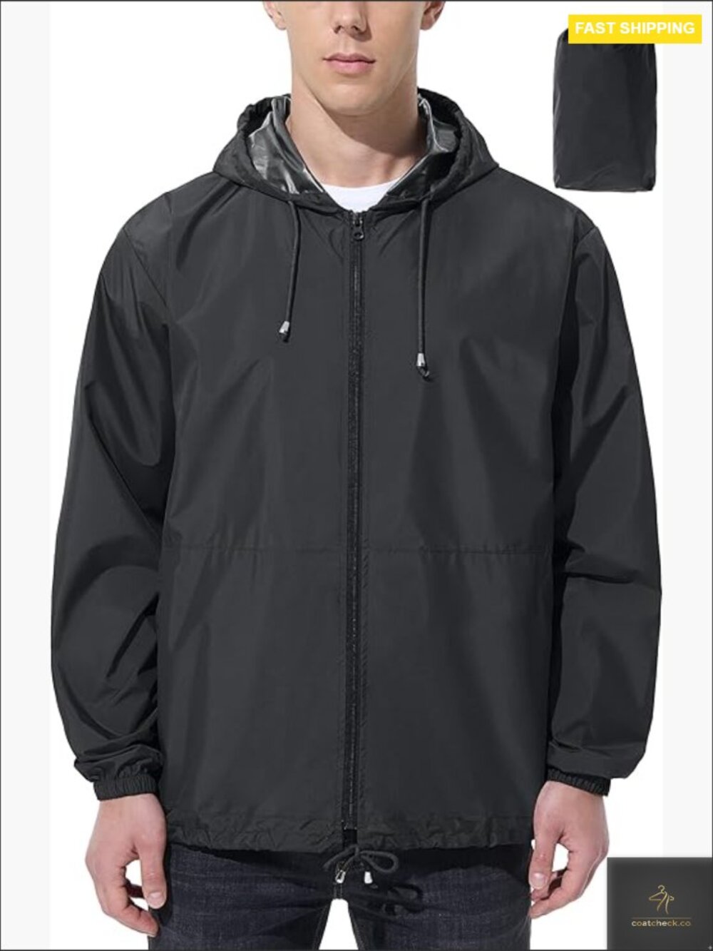 Lightweight Packable Rain Jacket Waterproof Windbreaker Hooded Outdoor Travel